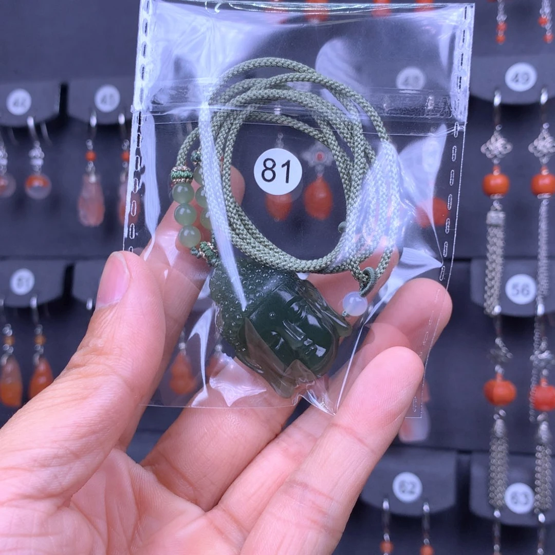 和田玉耳饰银S925镶嵌小*子