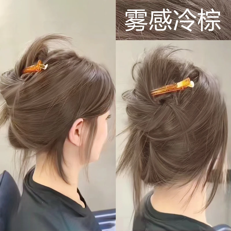 雾感冷棕色染发剂泡泡植物纯2025流行色自己在家染头发膏无刺激女