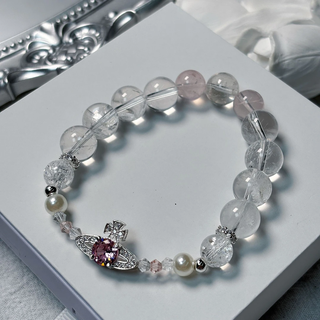 【星轨】天然10mm白阿塞简约设计款手串 多样性发其一