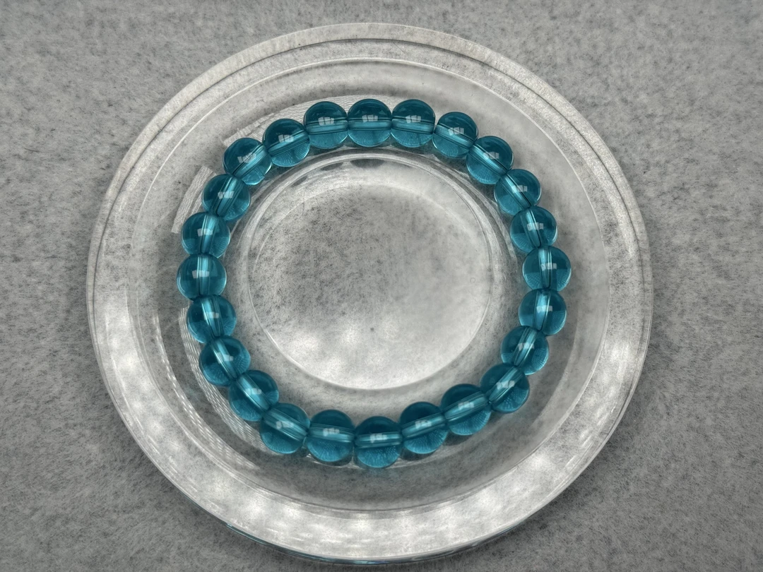 271蓝水圆珠手串8mm