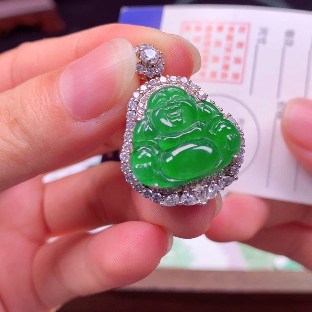 颈饰银S925镶嵌翡翠翡翠