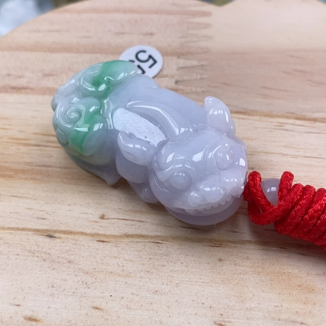 翡翠未镶嵌颈饰多人如意貔貅吊坠