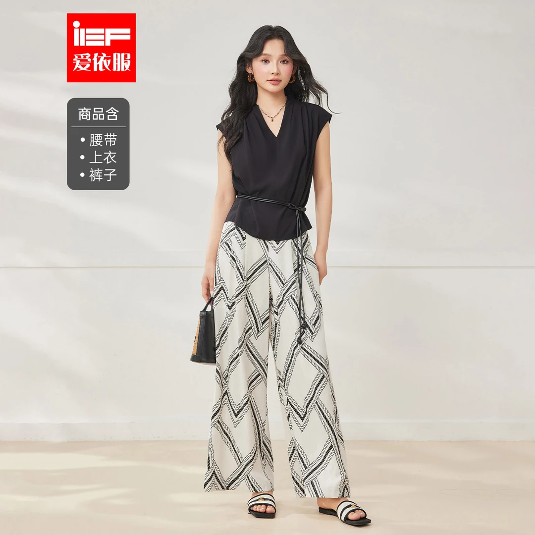 IEF/爱依服套装2025夏季新款法式成熟通勤气质设计感显瘦上下套裤