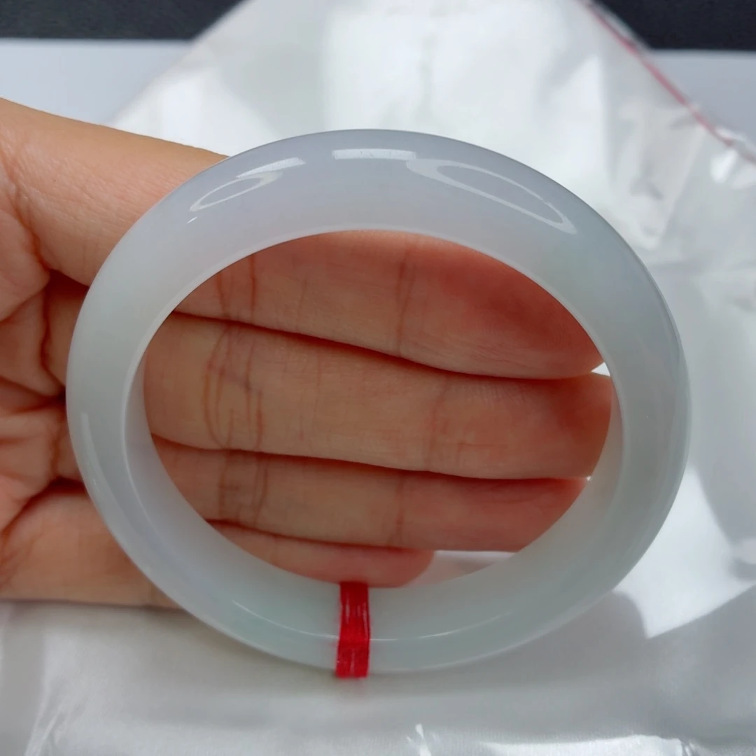 未镶嵌手镯翡翠老坑53圈淡底蕴起胶011