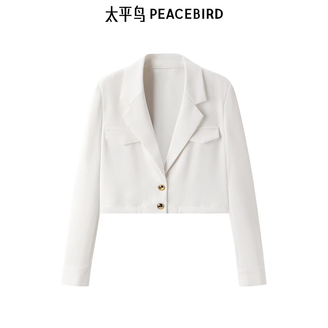 【赵老板专属】太平鸟女装新款抽绳短西装气质设计感A1BAE2252