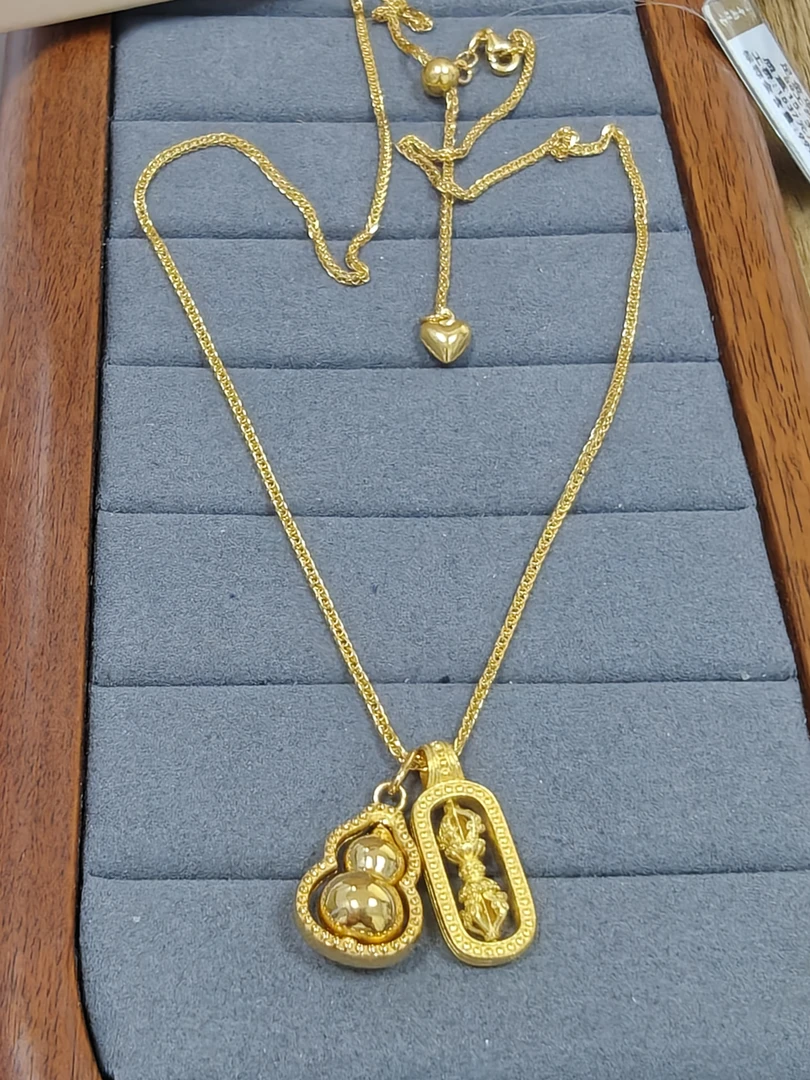 【周老板】5G足金金刚杵葫芦项链