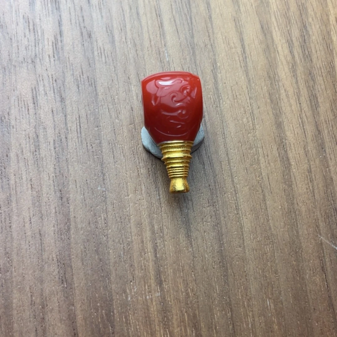 南红玛瑙未镶嵌9.3玫锦红雕刻三通