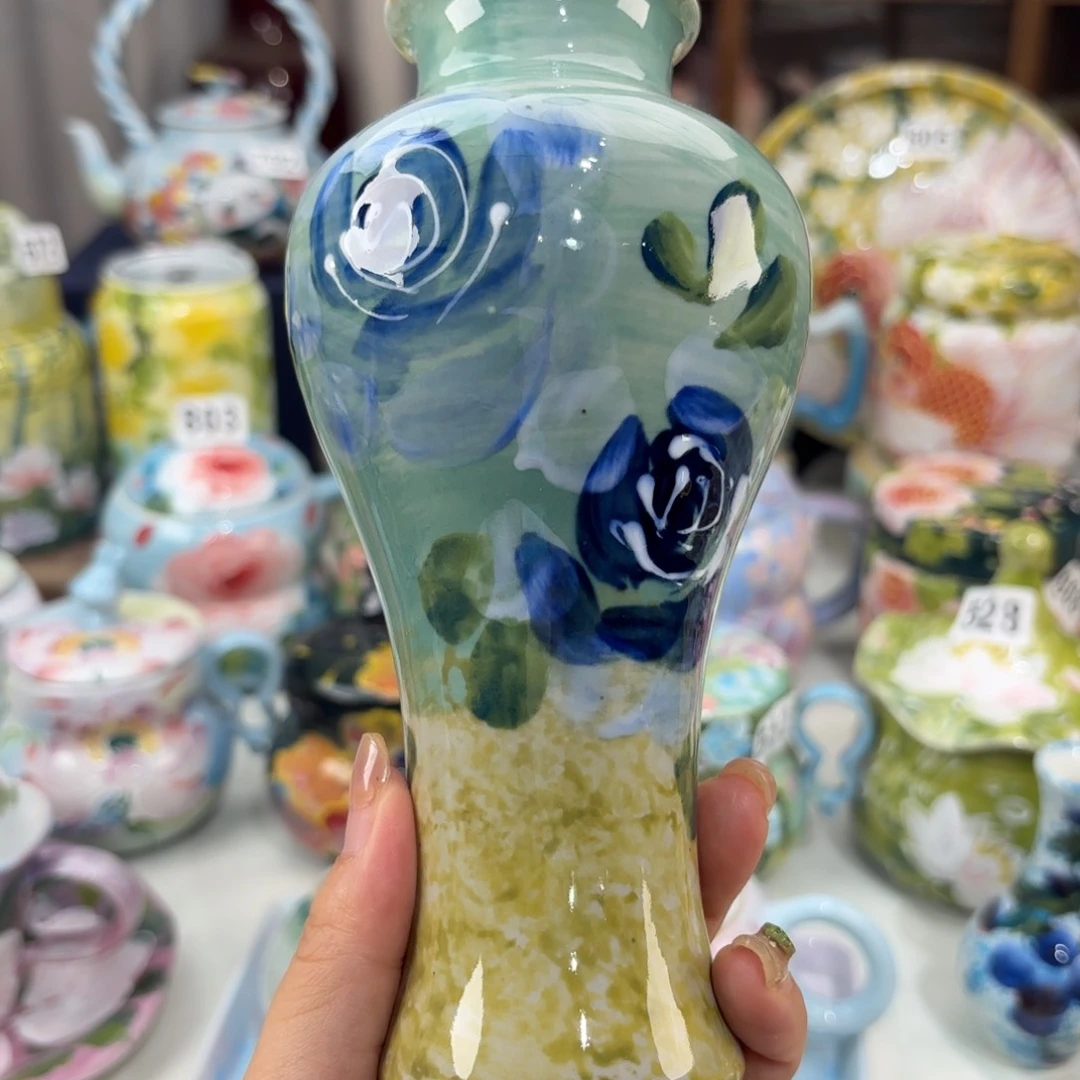 瓷片景德镇手绘高温釉下彩陶瓷茶具