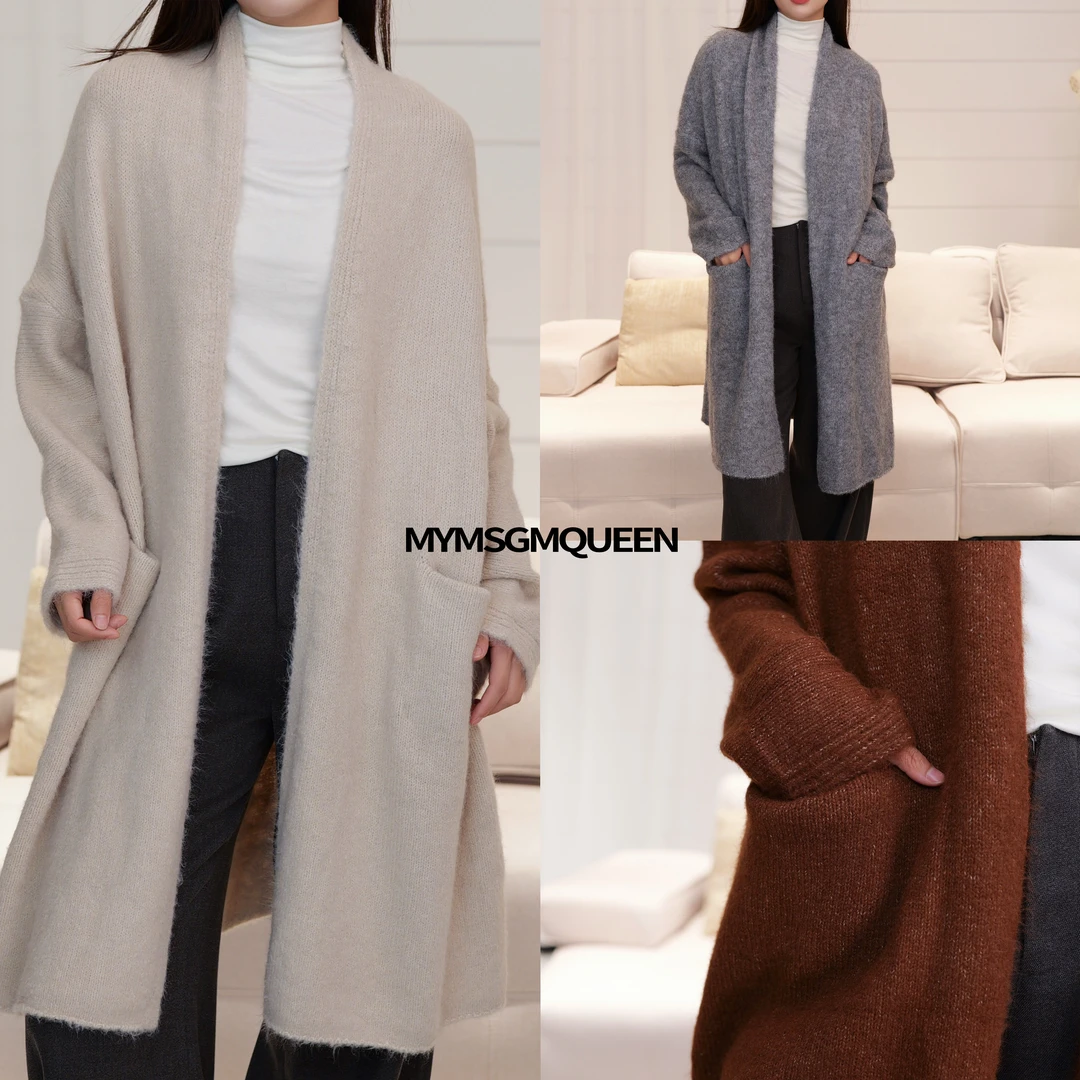 “简曼”宽松慵懒针织大毛衣外套