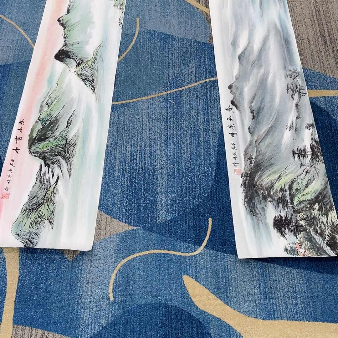 国画流*…绘画作品庞林画芯2副140*35