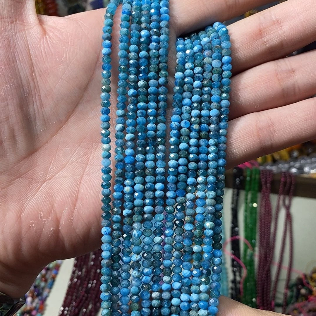 石英质玉未镶嵌，蓝磷辉切面4mm，