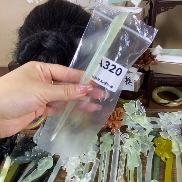 蛇纹石玉未镶嵌发饰