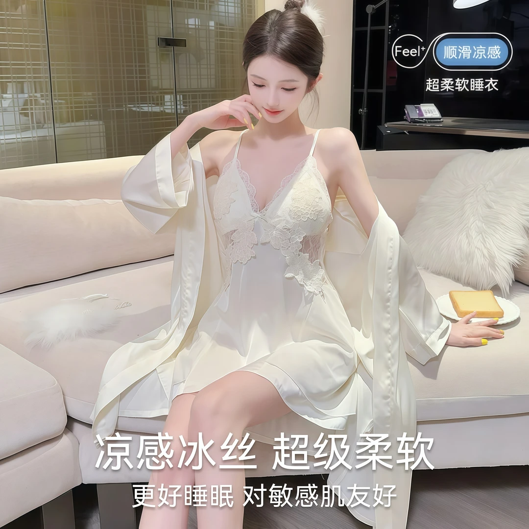 吊带爆款轻奢睡衣新款女大性感睡裙蕾丝性感纯欲风夏季家居服睡裙