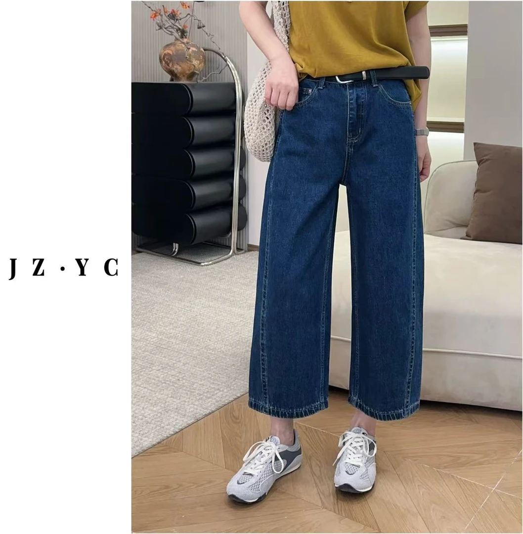 【洁子推荐】2025秋季新款256365复古蓝直筒牛仔九分裤JZYC256365