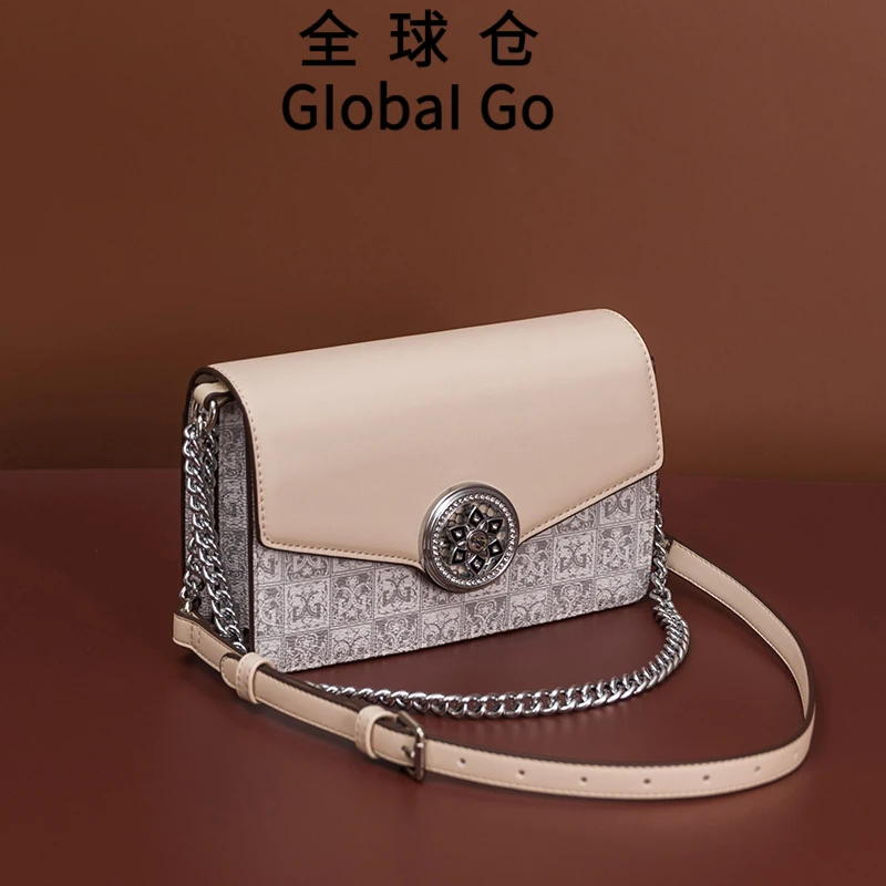 全球仓Global Go 包包2025新款腋下包真皮链条小方包女斜挎小包