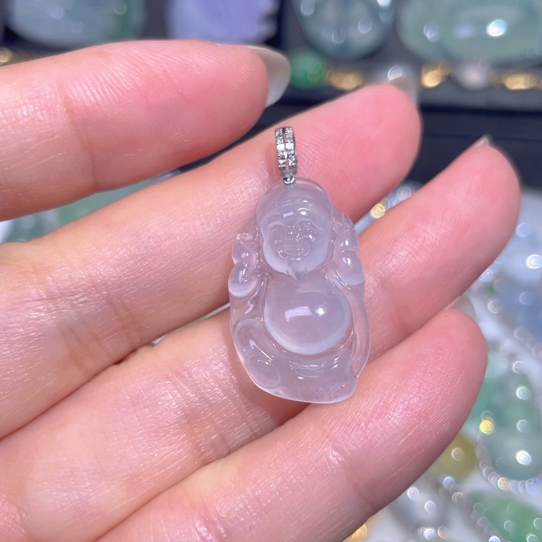 颈饰18K金镶嵌翡翠翡翠
