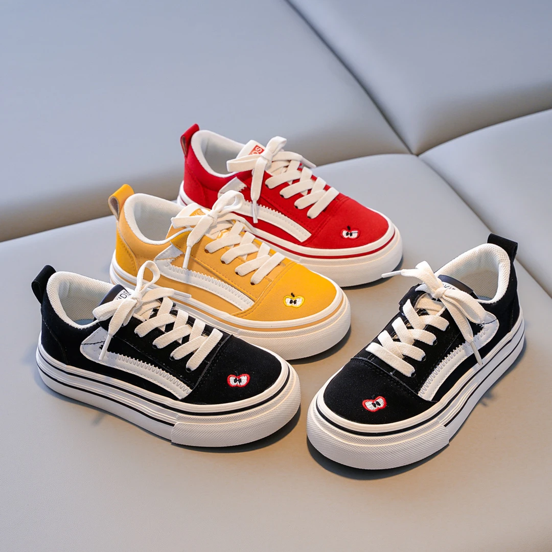 2025春秋新款儿童帆布鞋男童低帮魔术贴布鞋韩版女童软底休闲板鞋