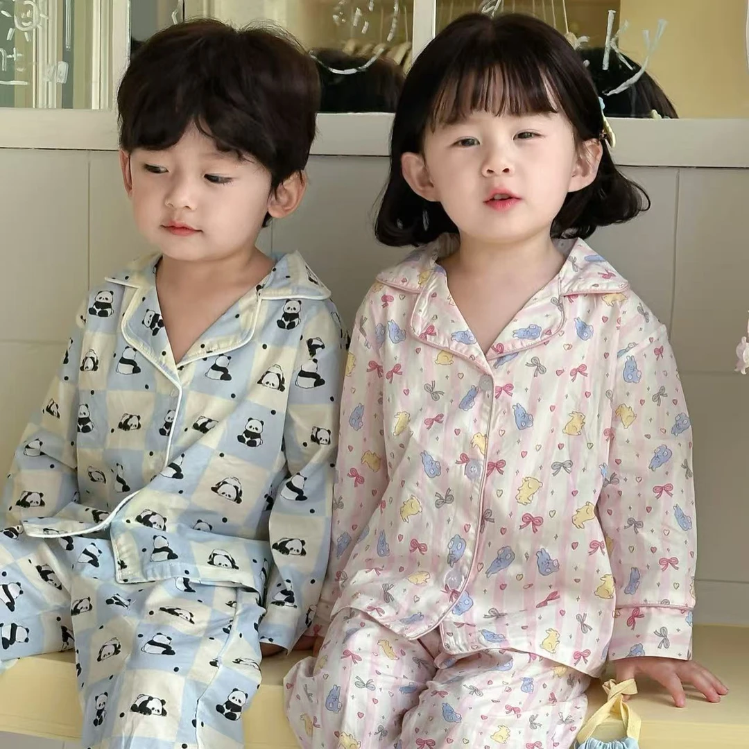 儿童家居服2025春儿童纯棉卡通家居服童长袖长裤睡衣套装