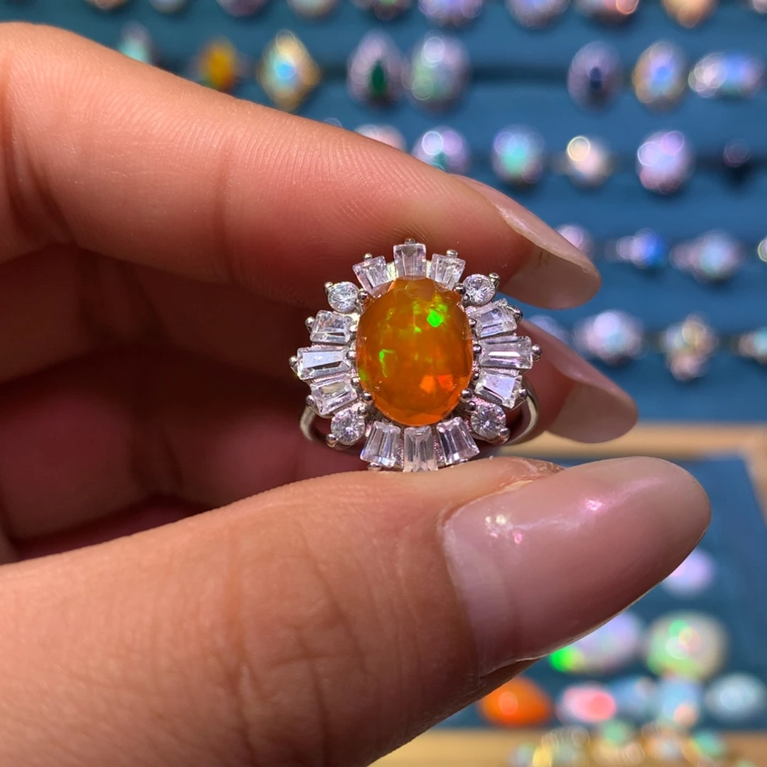 欧泊银S925镶嵌戒指款