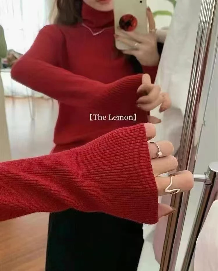 嘉嘉推荐#3328【早春加厚款】高领打底针织毛衣