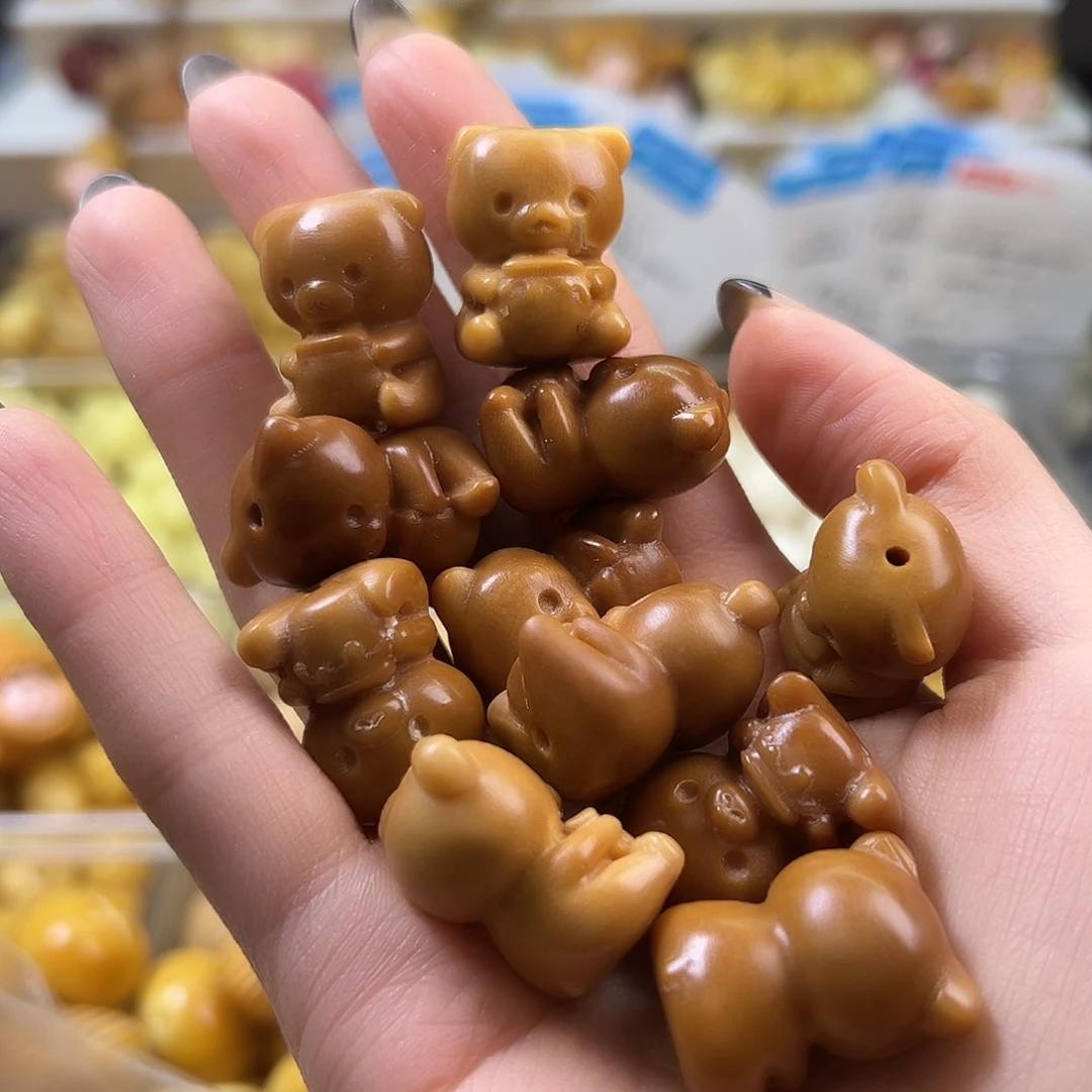 菩提根/象牙果吊坠瑕疵咖小熊吃蜜罐5颗
