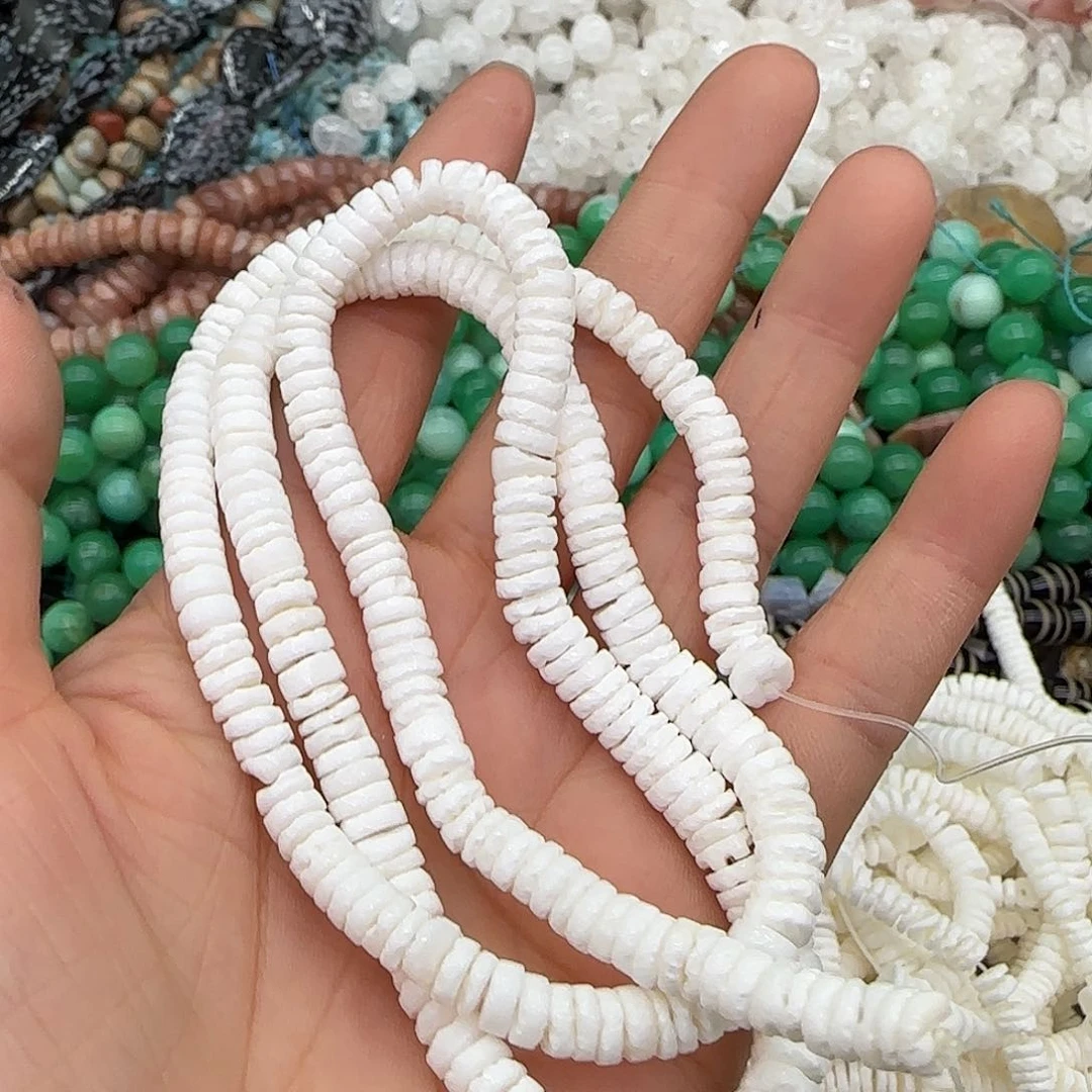 玛瑙/玉髓合金珠宝半成品贝壳6mm隔片一条