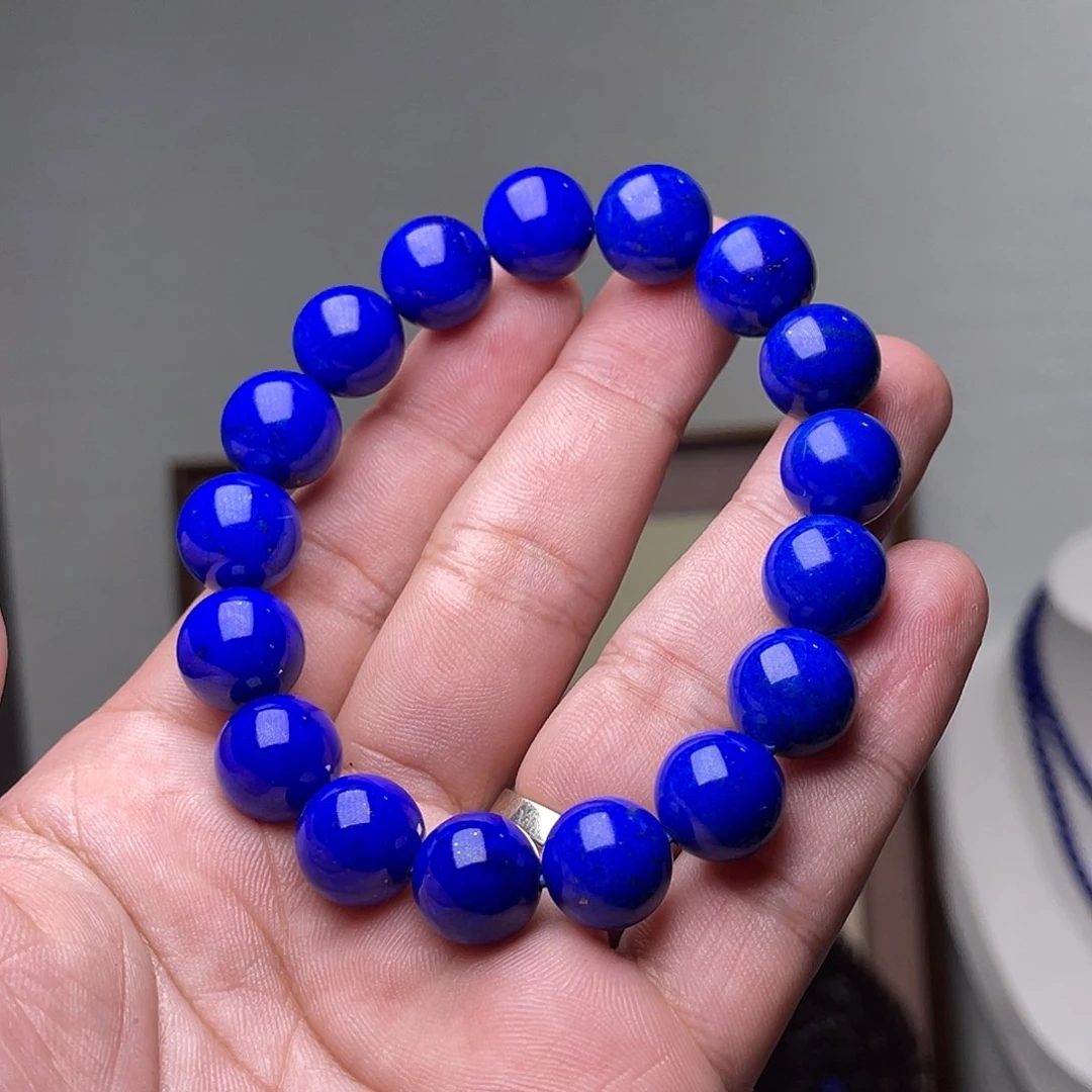 青金石未镶嵌毕业级帝王青12mm手串