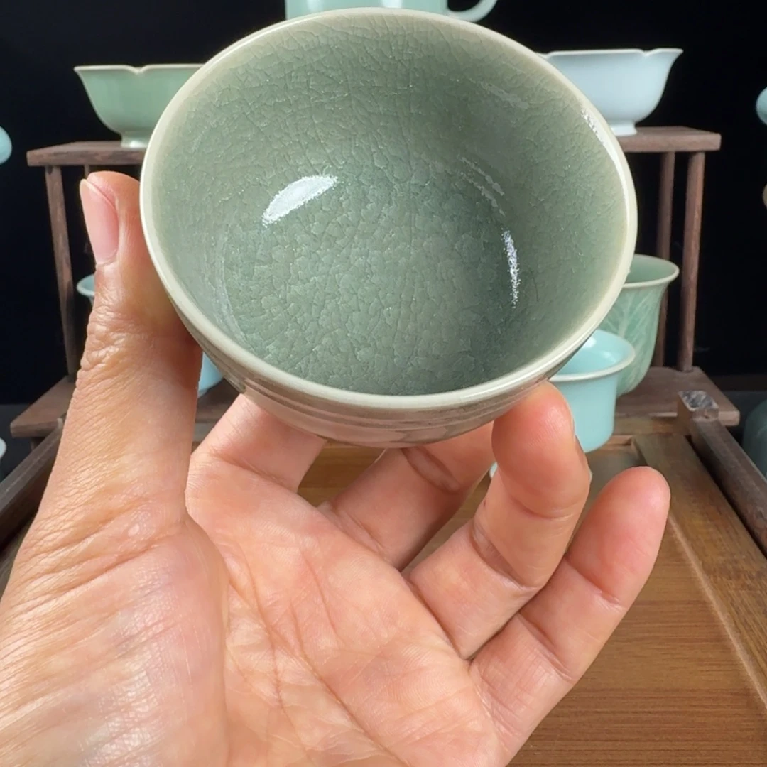 摆件汝瓷冰花鱼鳞纹开片