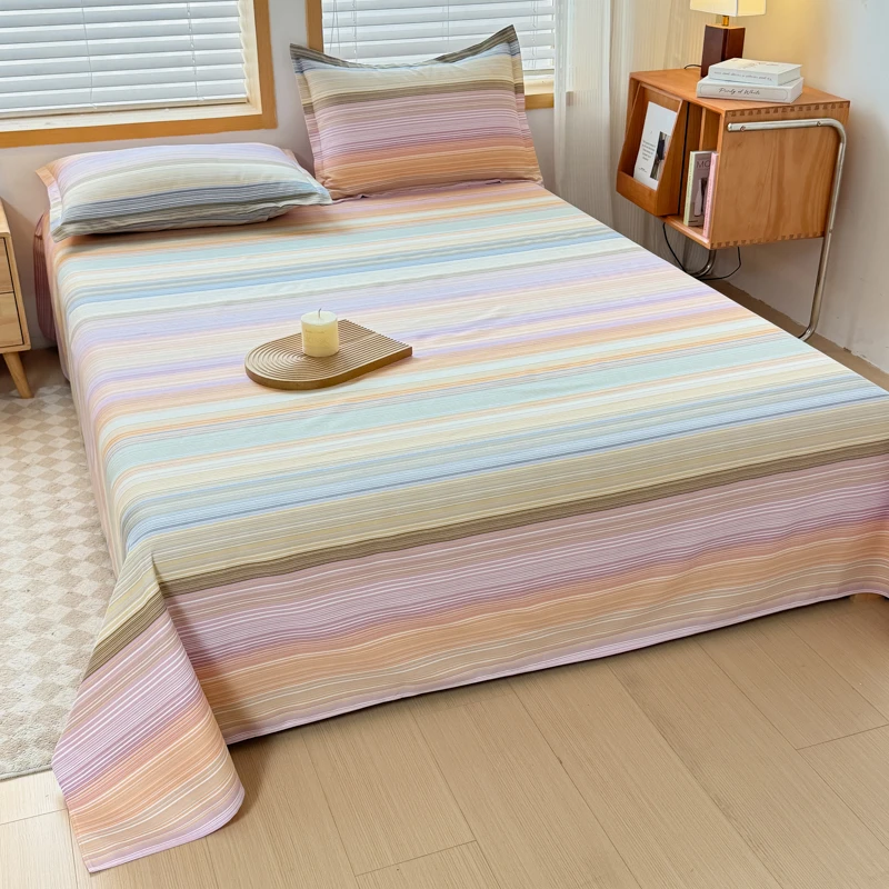 加厚原棉细纱粗布老粗布帆布床单三件套粗布软席