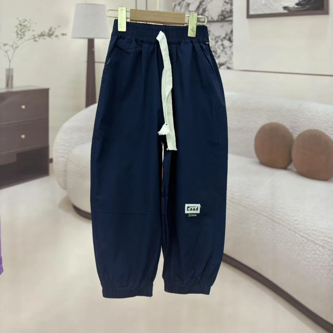502886童装男童休闲长裤 2025春季儿童潮酷洋气休闲棉布宝宝长裤