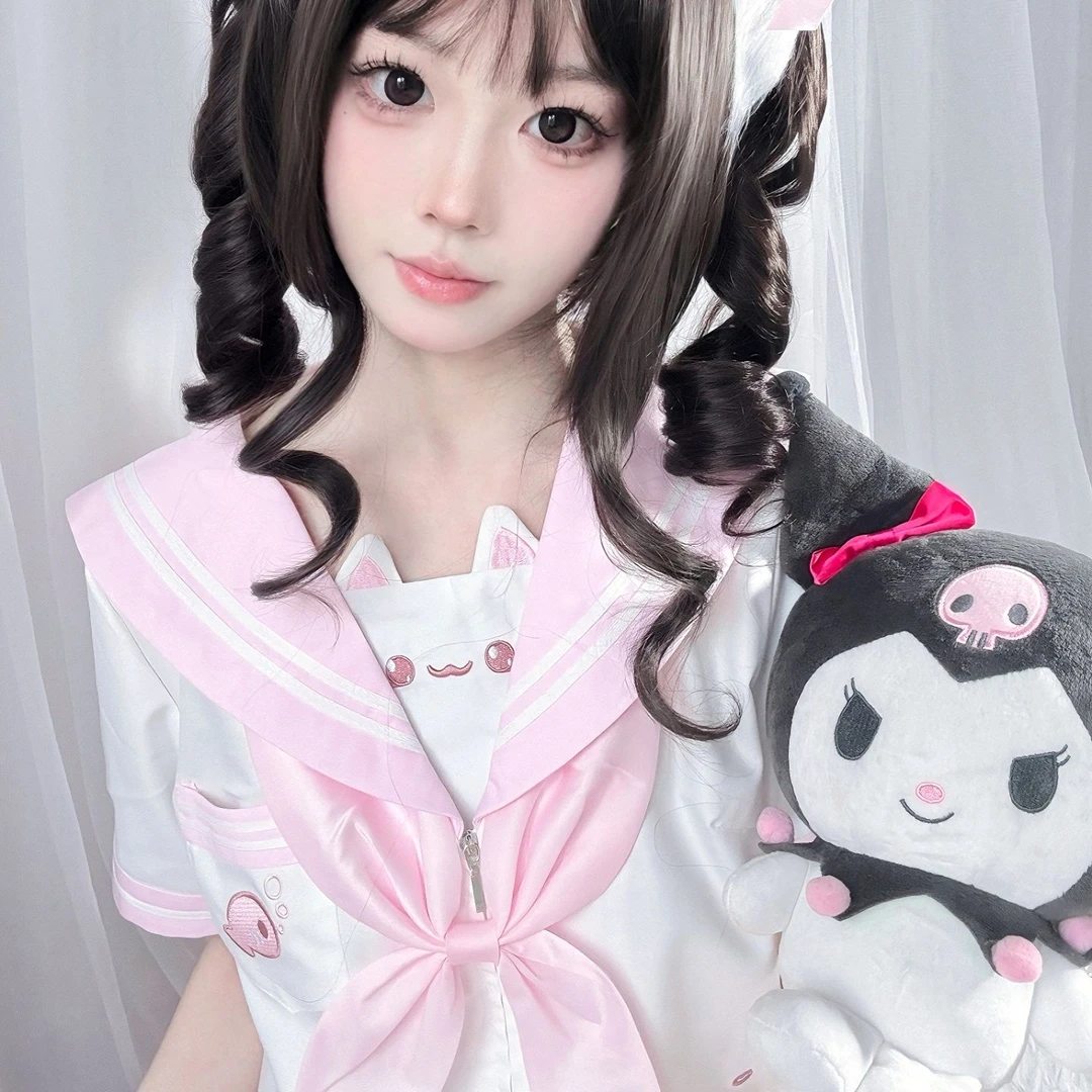 狐兔JK原创甜喵奶芙正版萌款水手服日系短袖裙子学院风甜美套装