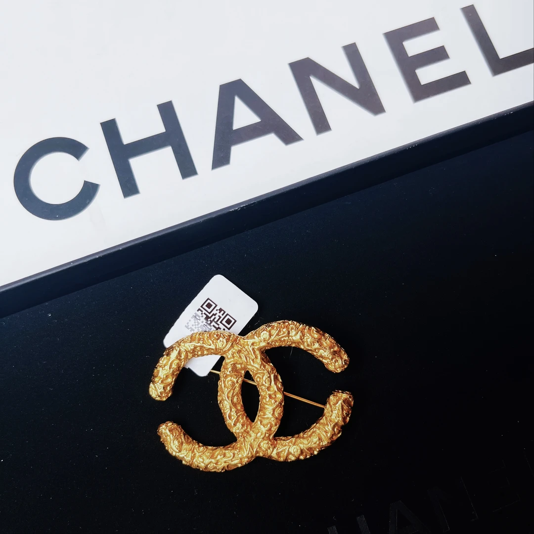 95新 Chanel/香奈儿 柚礼中古/香奈儿熔岩双C大号胸针LZ503213