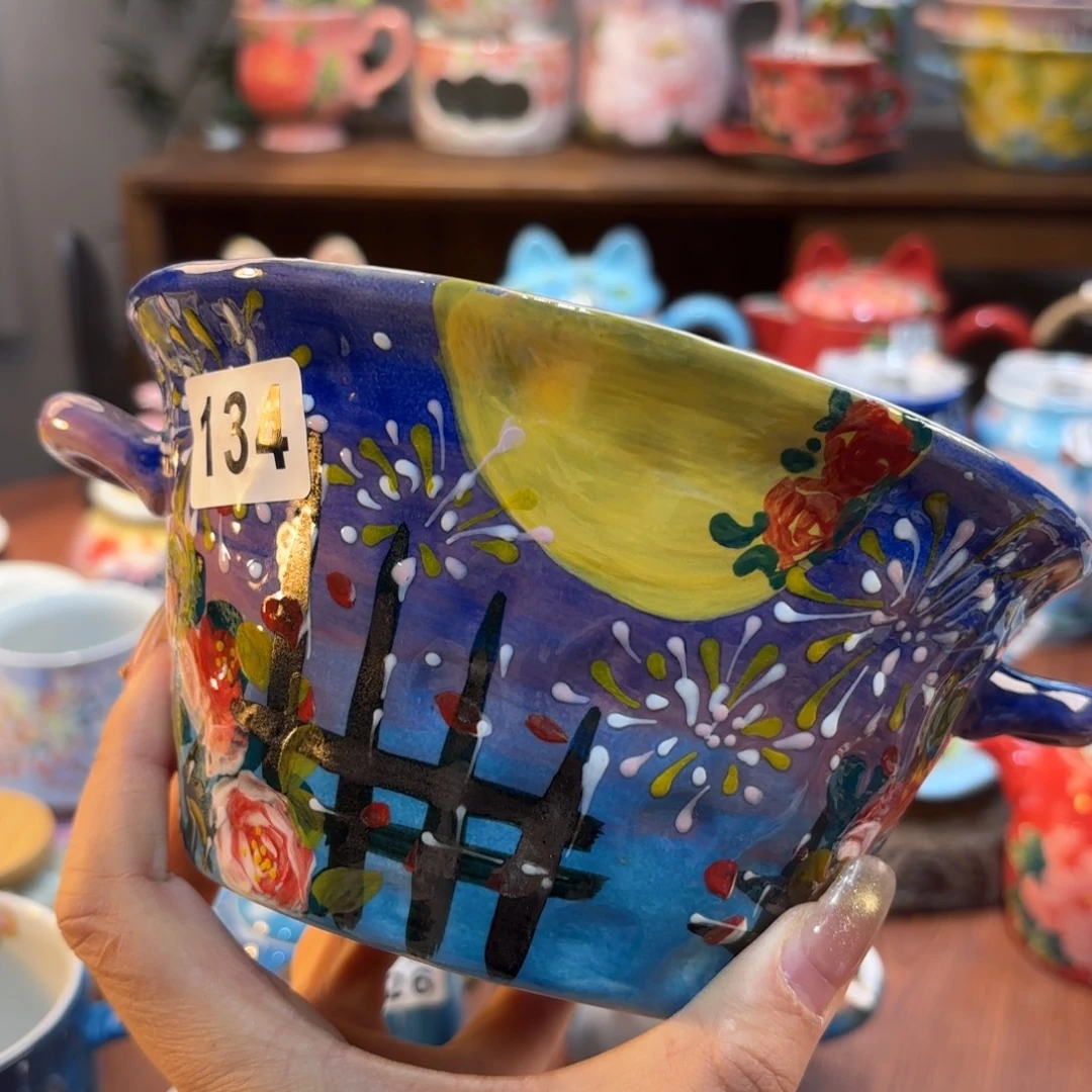 景德镇手绘高温釉下彩陶瓷茶具