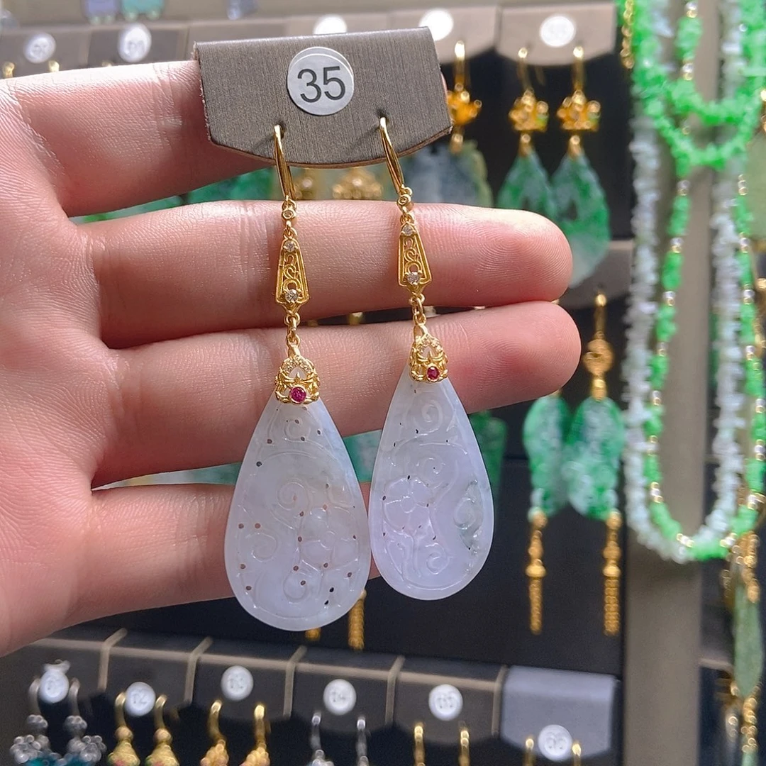 翡翠未镶嵌耳饰翡翠