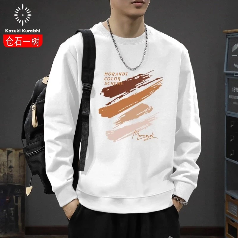仓石一树潮牌创意圆领卫衣男士秋冬款新款百搭宽松轻奢痞帅上衣