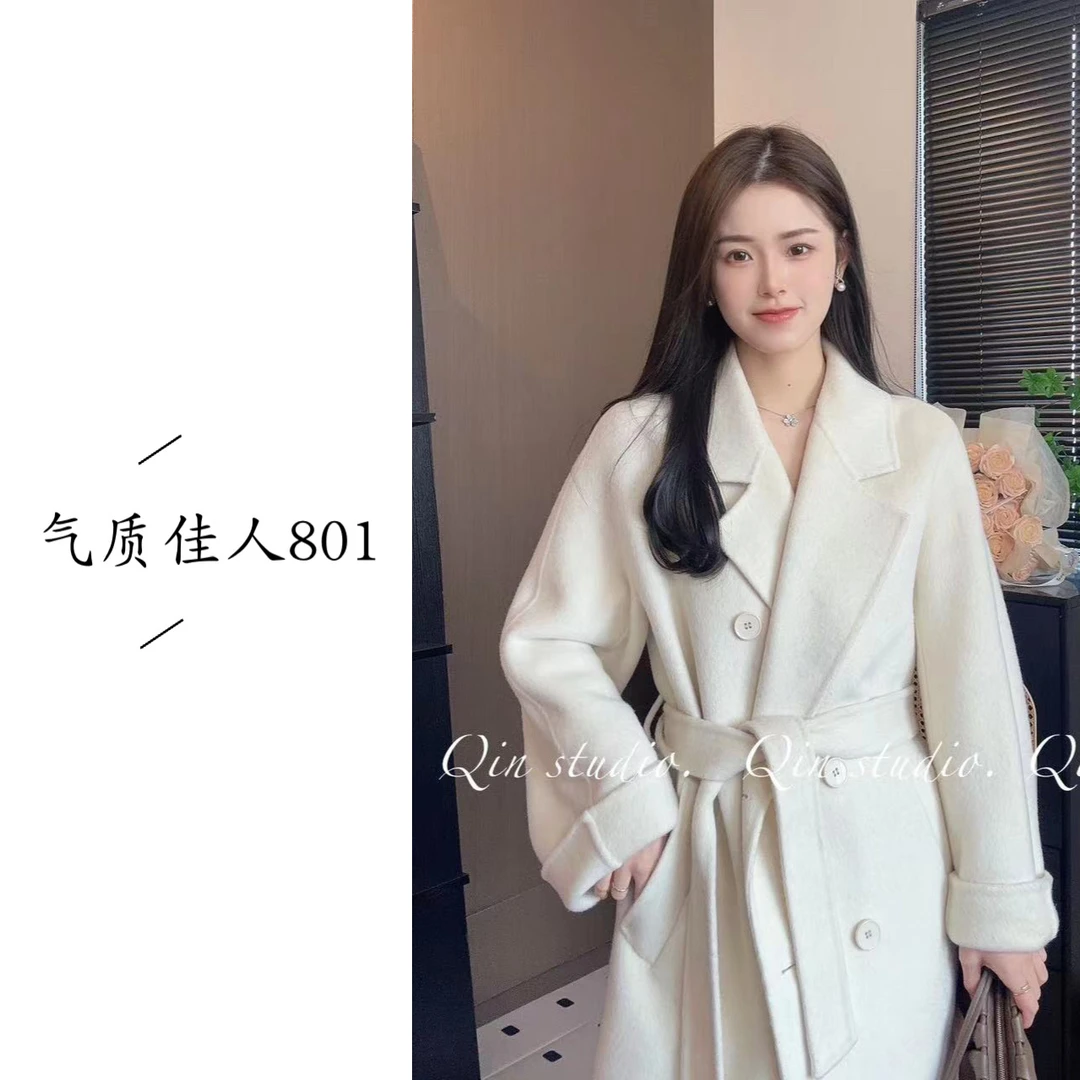 亏米炸【 801款】经典款手工双面长毛大衣女装气质外套纯自播