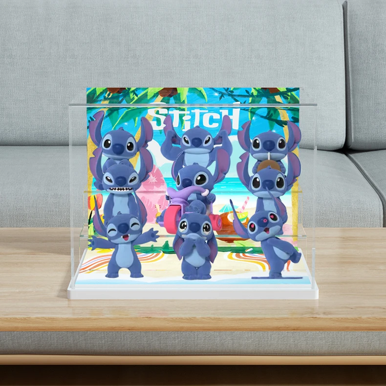 旻悦亚克力展示盒迪士尼史迪奇怪可爱盲盒手办收纳罩防尘架A422