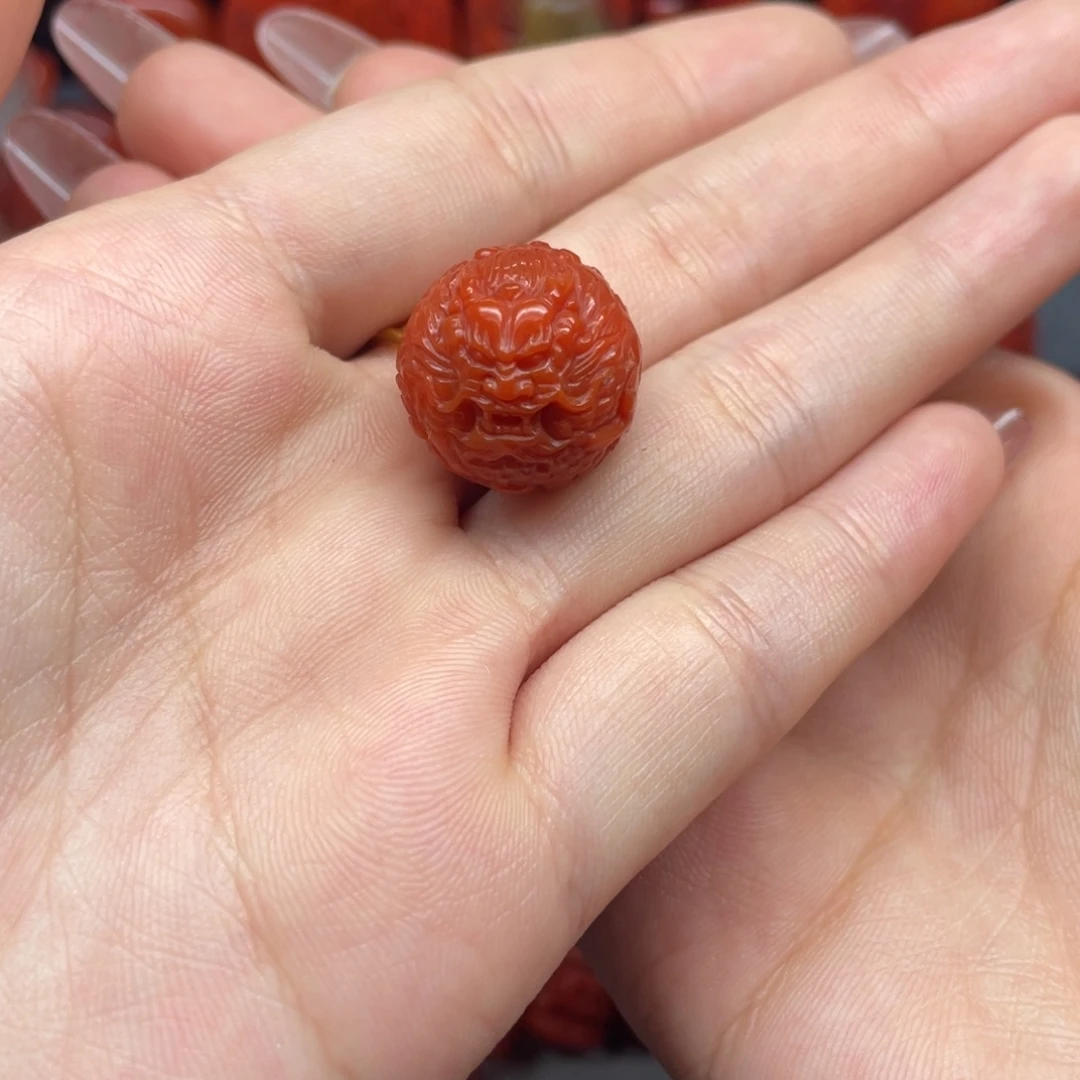 南红玛瑙18K金镶嵌配饰