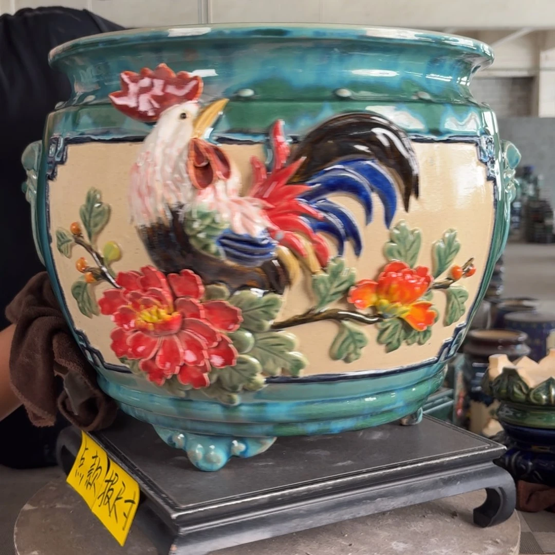 。一风堂石湾花盆 轻微收缩 拼接缝隙 内32*28