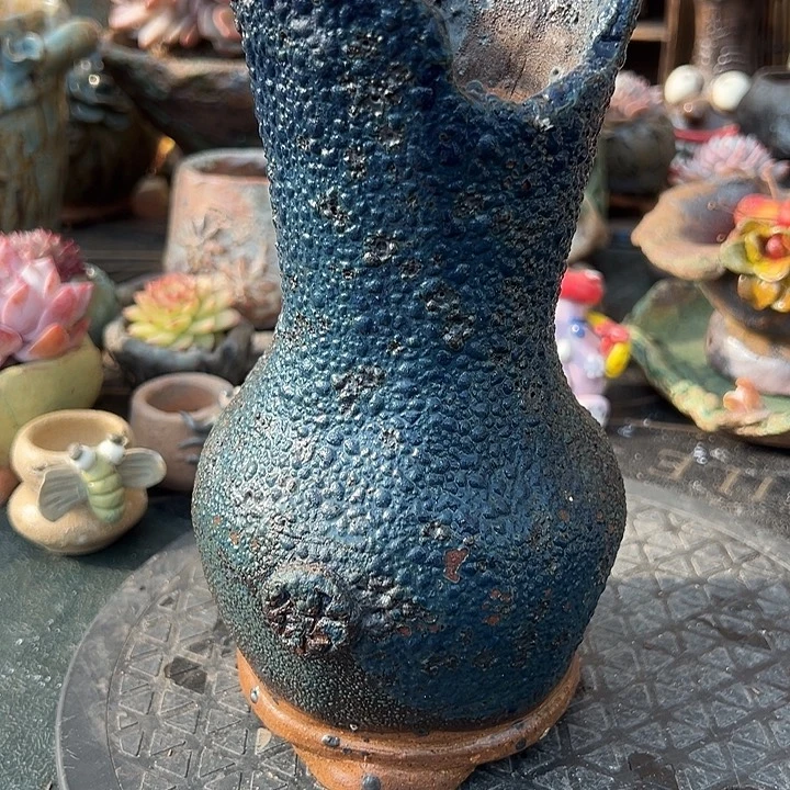 手工粗陶高温花盆
