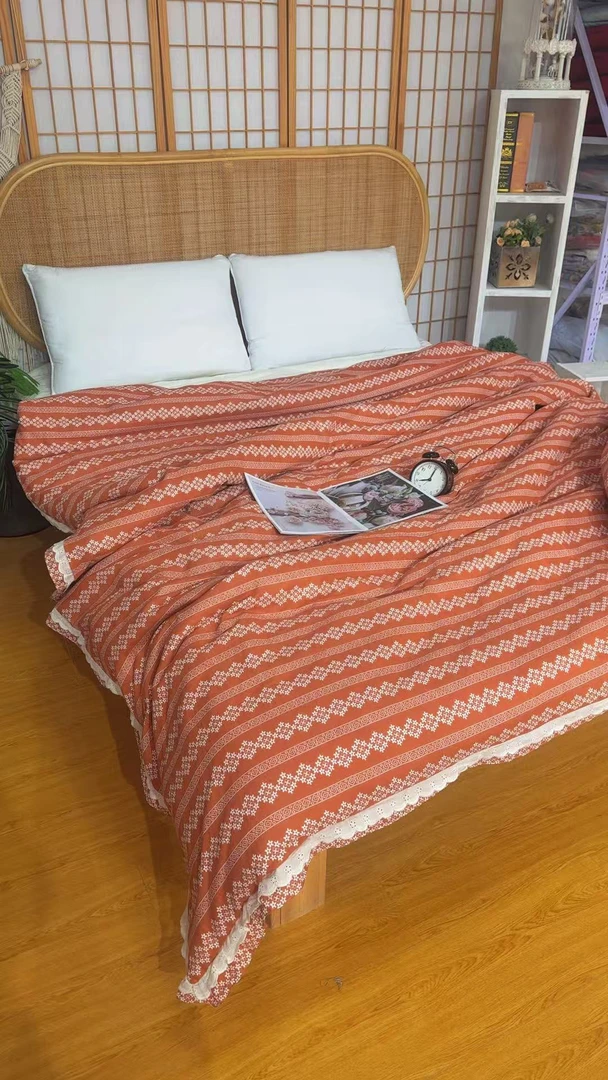 双层纱花边款双人被套标准200*230微瑕～M83