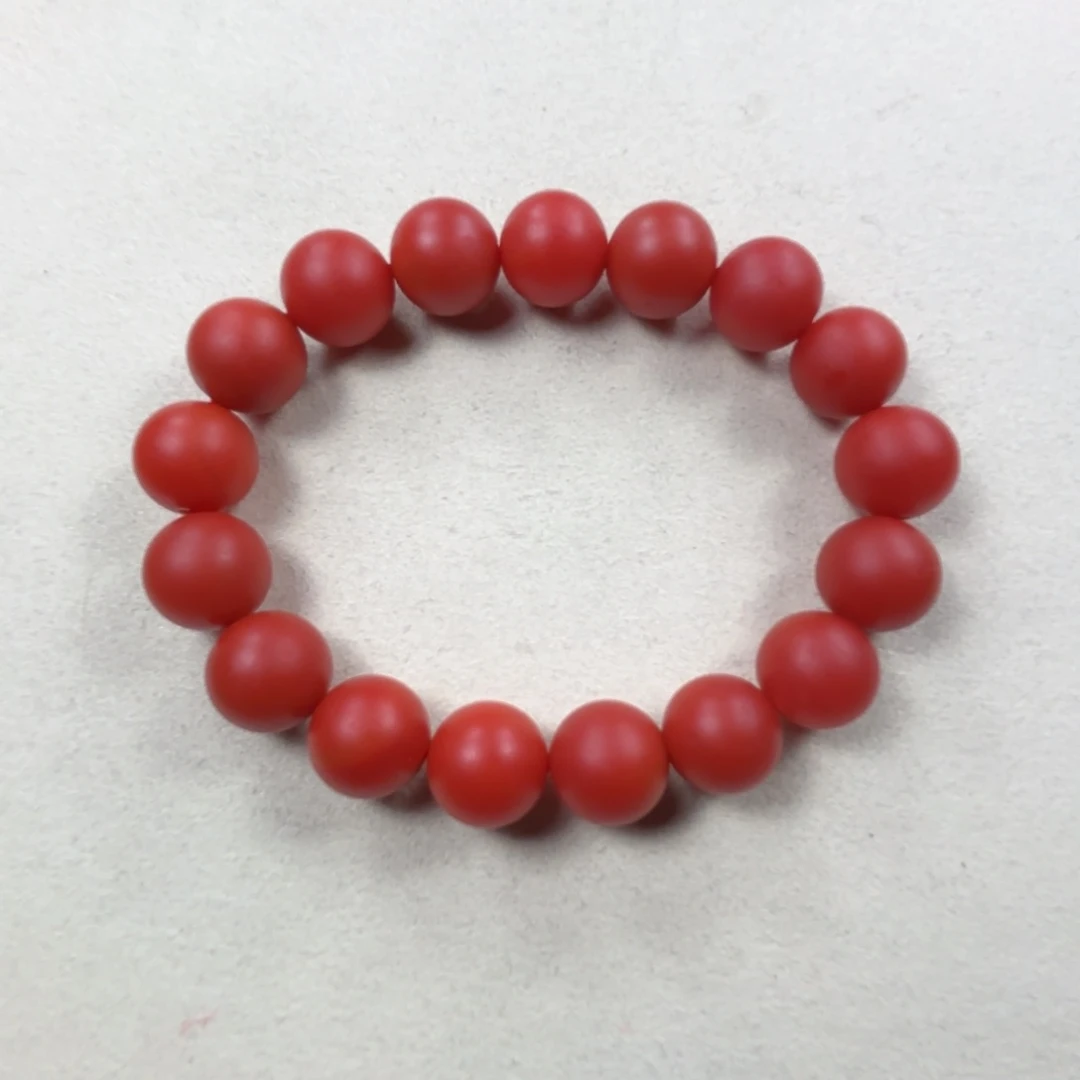 未镶嵌锦红哑光12➕手串南红玛瑙