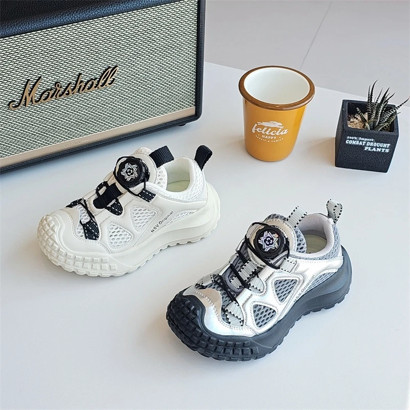 250561童鞋2025夏款ins爆款男女童旋转扣儿童老爹鞋休闲运动鞋