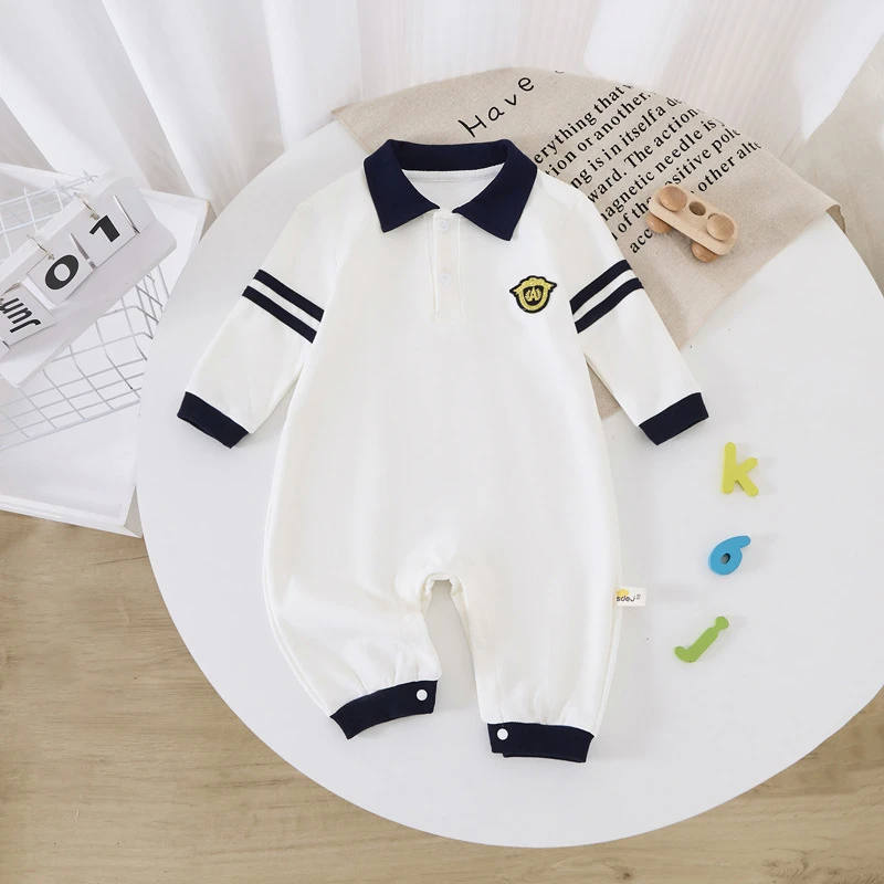 绅士婴儿衣服秋装Polo连体衣一周岁礼服生日宴抓周百天满月哈衣