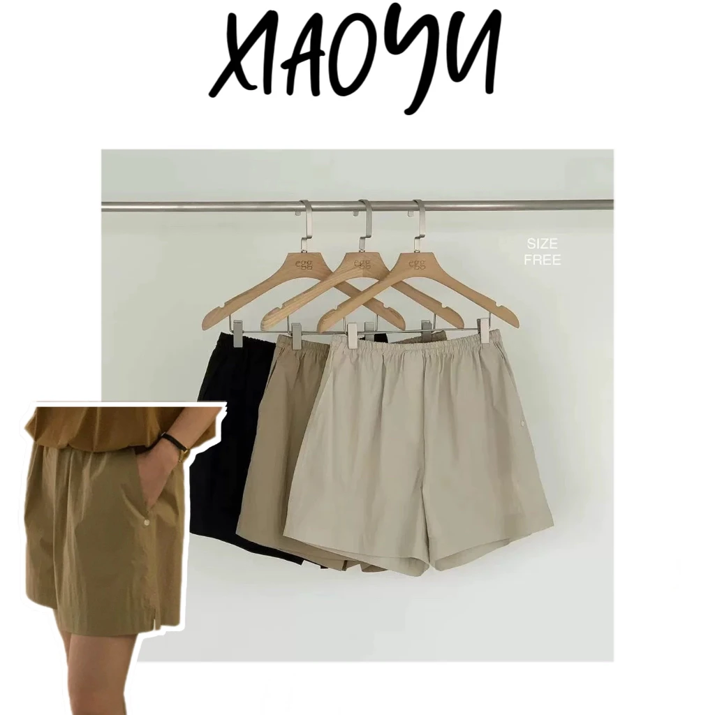 【蛋三色休闲短裤】S韩系eg棉质侧开叉A字短裤百搭显瘦短裤女夏