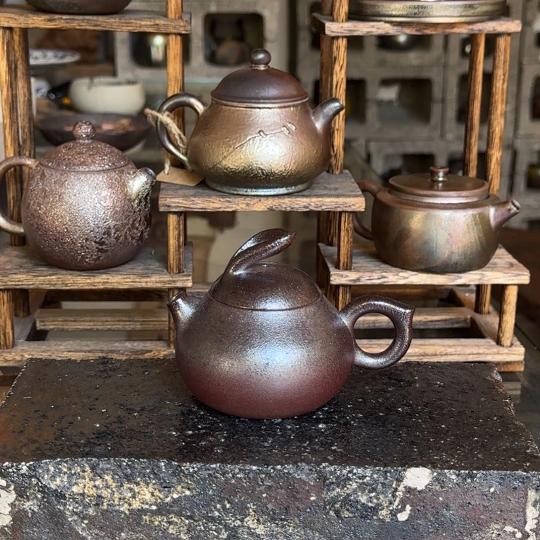 非遗建水紫陶柴烧茶具孤品