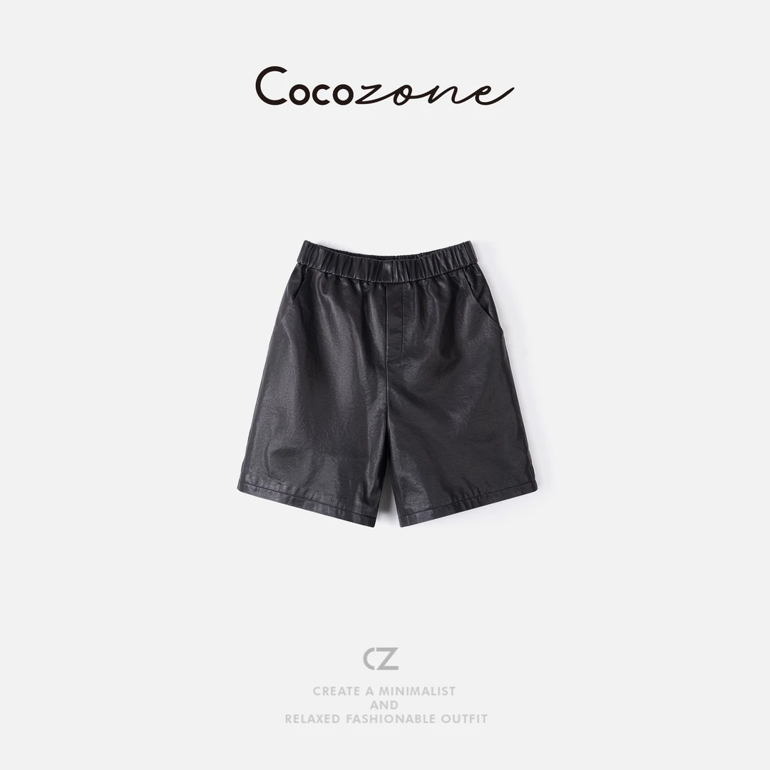 COCO ZONE 刘一一 【100绵羊皮】纯色质感老钱风短裤 CD2A1906
