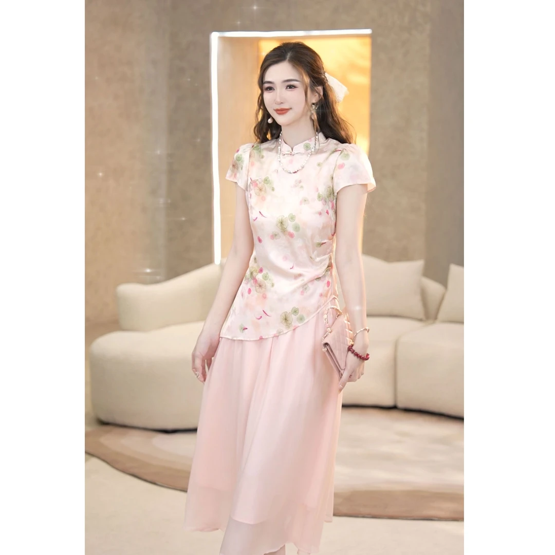 COCO BECCI【鱼戏莲叶间】浪漫花卉时尚百搭显瘦套装CFLJB354026AB