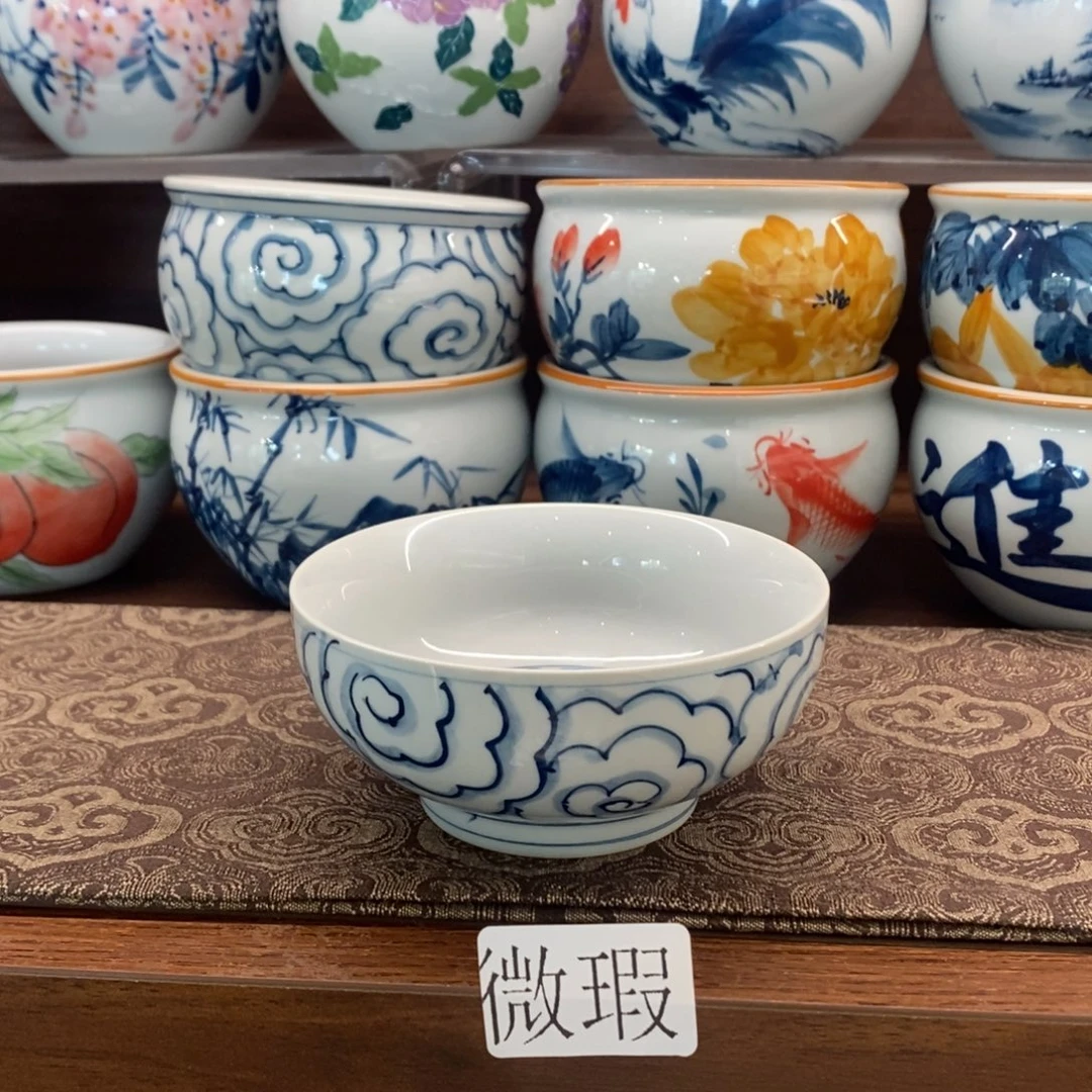 釉下彩老陶泥手工绘制