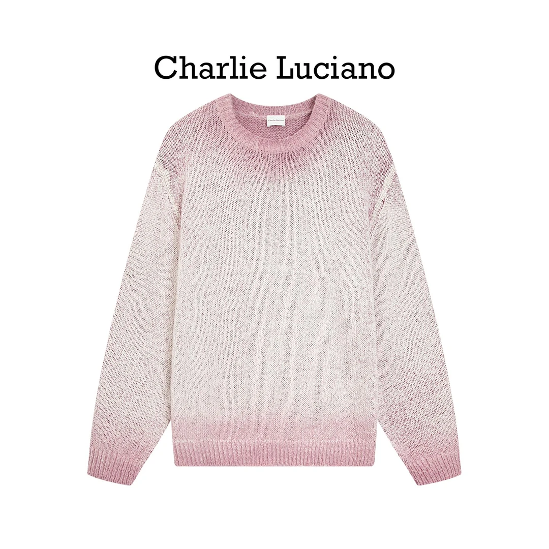 CharlieLuciano 渗透印花毛衣 粉白